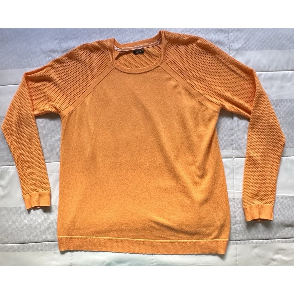 Ralph Lauren LRL Active Top Large Mesh Long Sleeve Orange Medium/Large VTG